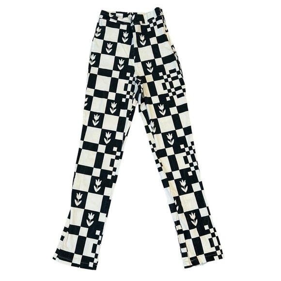 VRG GRL Pants - VRG GRL Hippie Festival Artsy Black and Cream Floral Pants 0 🖤